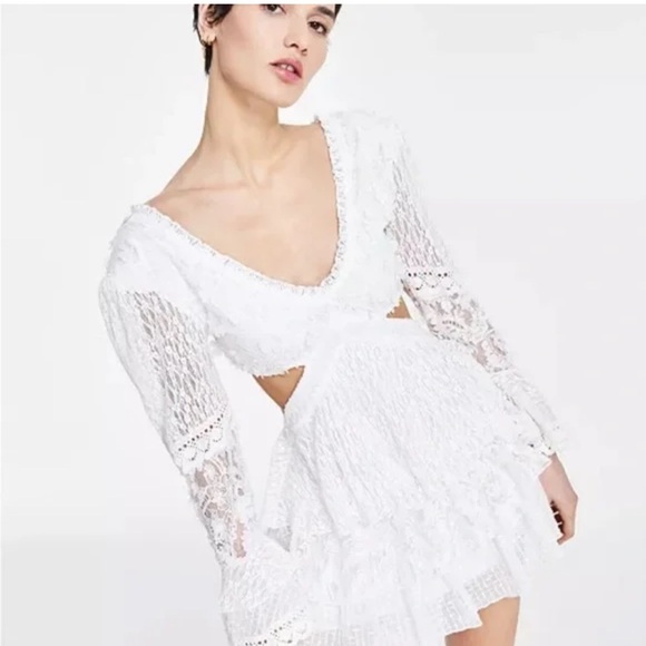 Avec Les Filles Women's Tiered Cutout Lace Minidress size 6 - Picture 16 of 16